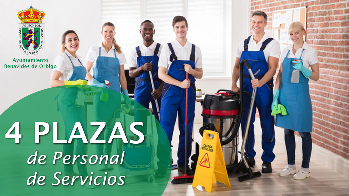 Oferta de 4 plazas de Personal Servicios en Benavides De Orbigo León