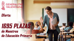 Oferta de 1695 plazas de Maestros de Educación Primaria en El Gobierno Valenciano